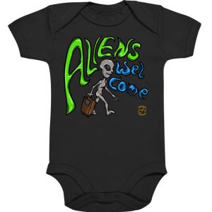 Kollektion Aliens - Design: Aliens Welcome 1 - Organisch Baby Bodysuite