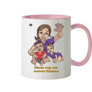 Kollektion Nihan - Design: Hände weg von meinen Kindern - Tasse zweifarbig