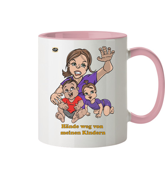 Kollektion Nihan - Design: Hände weg von meinen Kindern - Tasse zweifarbig