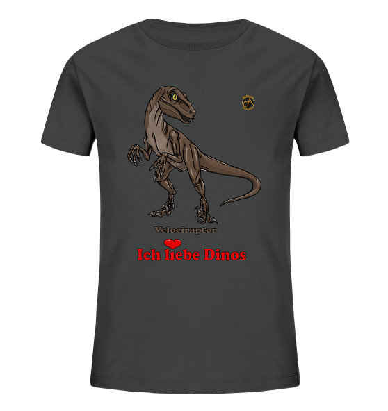 Kollektion Dinosaurier - Design: Velociraptor - Kinder T-Shirt Organisch